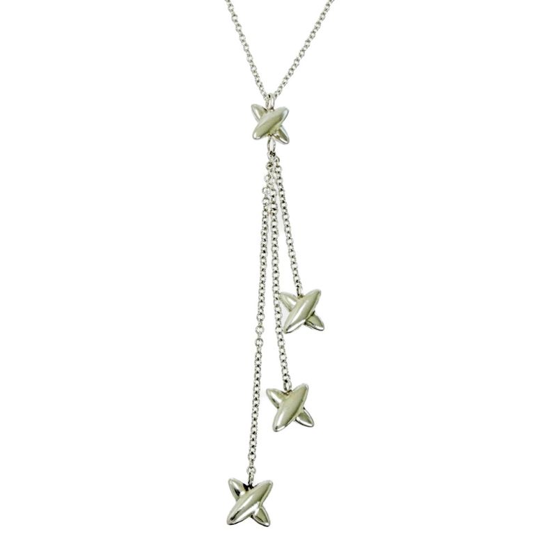Tiffany & Co Silver Signature Triple Drop Necklace 925 Engraved
