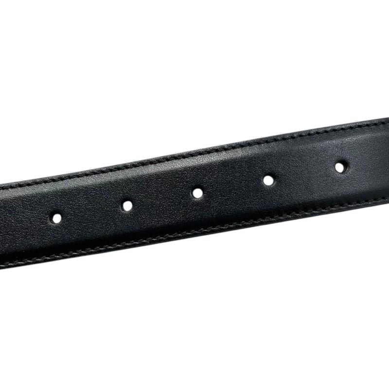 Gucci Belt Mini Horsebit Leather Black Silver