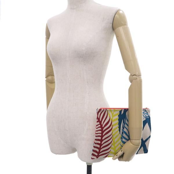 Hermes Canvas Clutch Multicolor