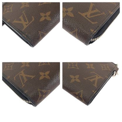 Louis Vuitton Monogram Macassar Zippy Dragonne Brown Black Silver Wallet