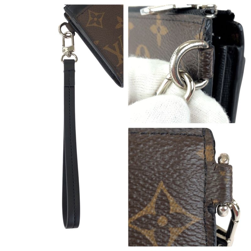 Louis Vuitton Monogram Macassar Zippy Dragonne Brown Black Silver Wallet