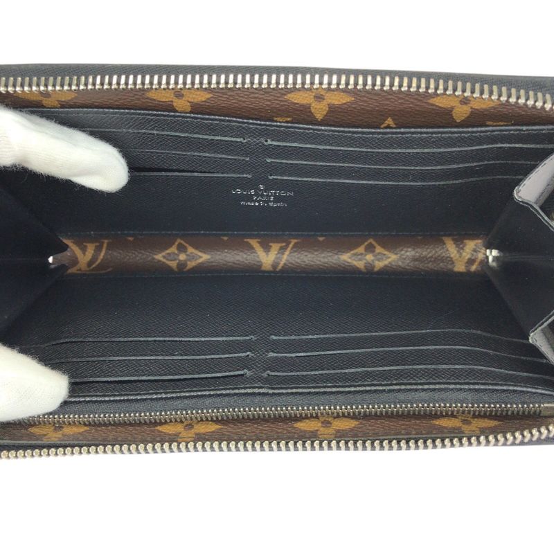 Louis Vuitton Monogram Macassar Zippy Dragonne Brown Black Silver Wallet