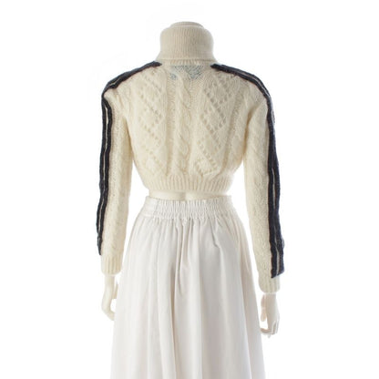 Gucci Adidas Mohair Sideline High Neck Sweater Knit Top White Xxs