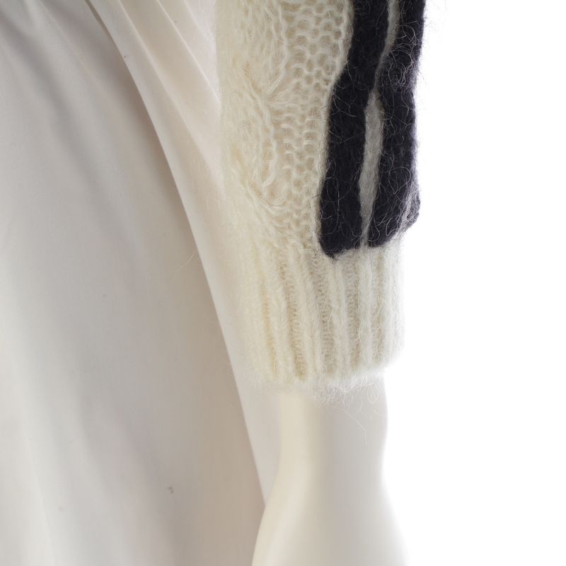 Gucci Adidas Mohair Sideline High Neck Sweater Knit Top White Xxs