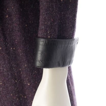 Saint Laurent Yves Wool Tweed Jacket Skirt Set Purple S