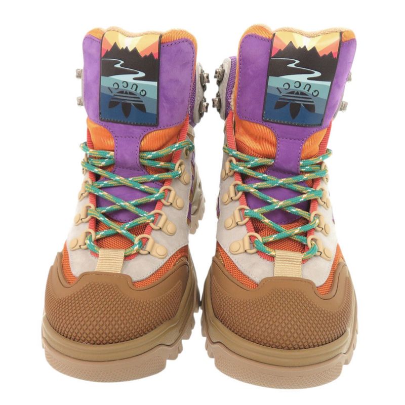 Gucci Adidas 37.5 Canvas Rubber Multicolor Trekking Shoes Short Boots