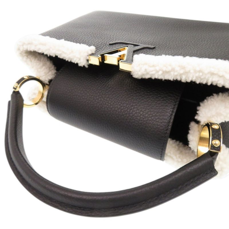 Louis Vuitton Capucines MM IC Taurillon Leather Shearling Black Handbag