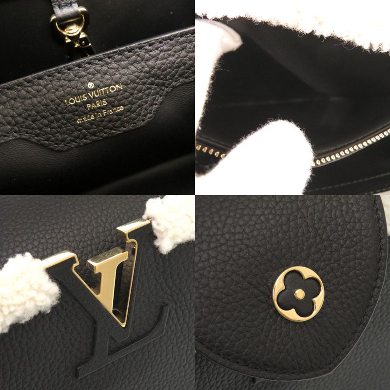 Louis Vuitton Capucines MM IC Taurillon Leather Shearling Black Handbag
