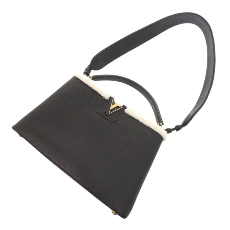Louis Vuitton Capucines MM IC Taurillon Leather Shearling Black Handbag
