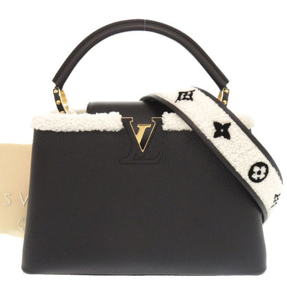 Louis Vuitton Capucines MM IC Taurillon Leather Shearling Black Handbag