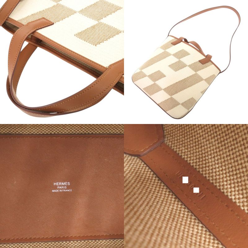 Hermes Hambier PM Voswift Toile Gold Tote Shoulder Bag