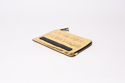 Chanel Votez Coco Clutch CC Logo Crinkle Leather Metallic Gold — view 7