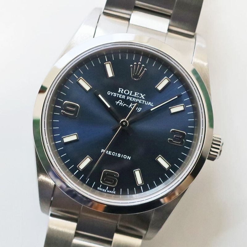 Rolex Polished Air King No Blue Arabia SS Watch Automatic Winding