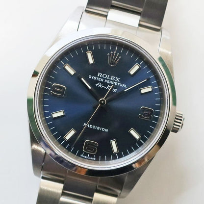 Rolex Polished Air King No Blue Arabia SS Watch Automatic Winding