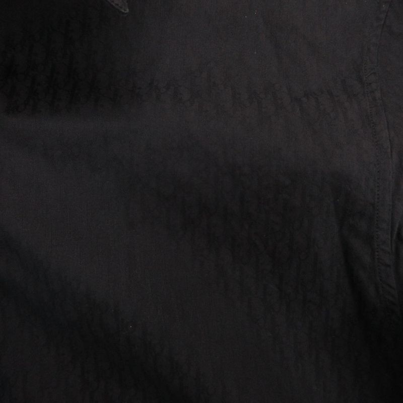 Dior Homme Cotton Jacquard Shirt Long Sleeve Logo All Over Pattern 39 Black