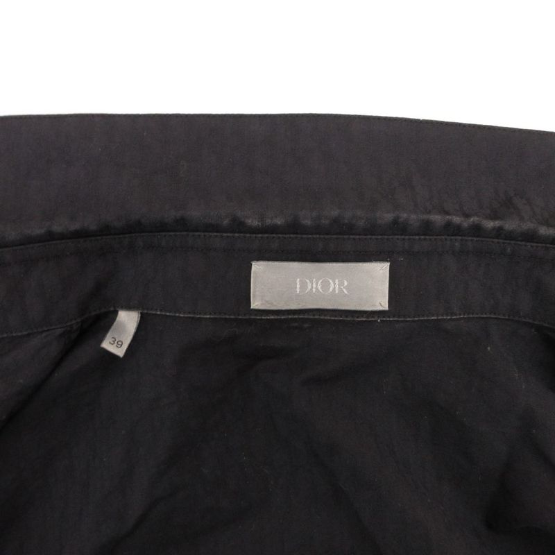 Dior Homme Cotton Jacquard Shirt Long Sleeve Logo All Over Pattern 39 Black