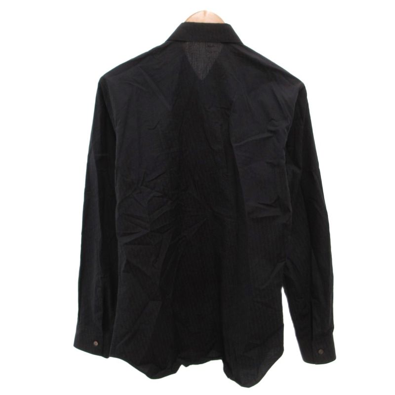Dior Homme Cotton Jacquard Shirt Long Sleeve Logo All Over Pattern 39 Black