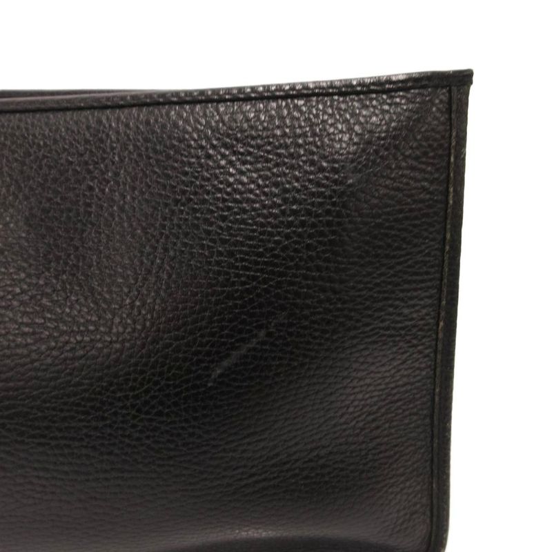 Versace Gianni Clutch Leather Medusa Logo Black