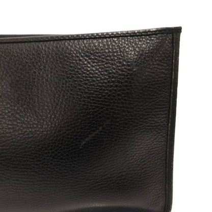 Versace Gianni Clutch Leather Medusa Logo Black