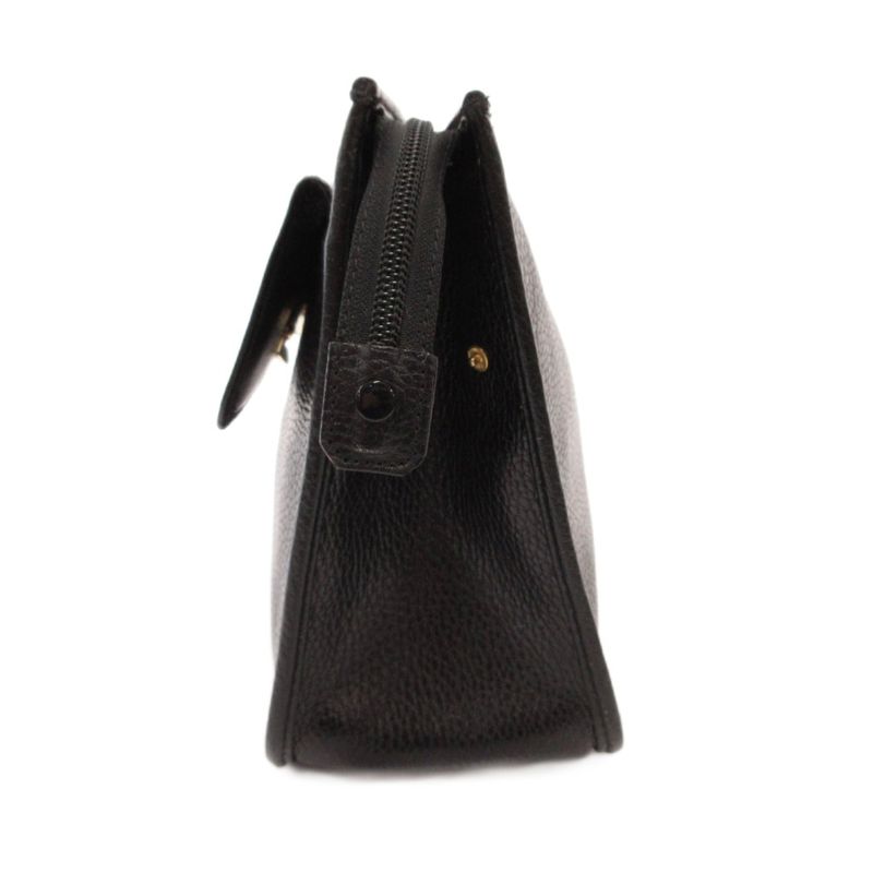 Versace Gianni Clutch Leather Medusa Logo Black