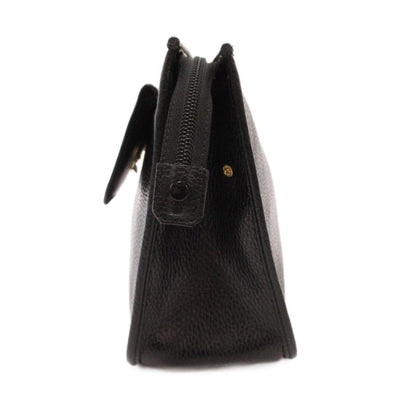 Versace Gianni Clutch Leather Medusa Logo Black