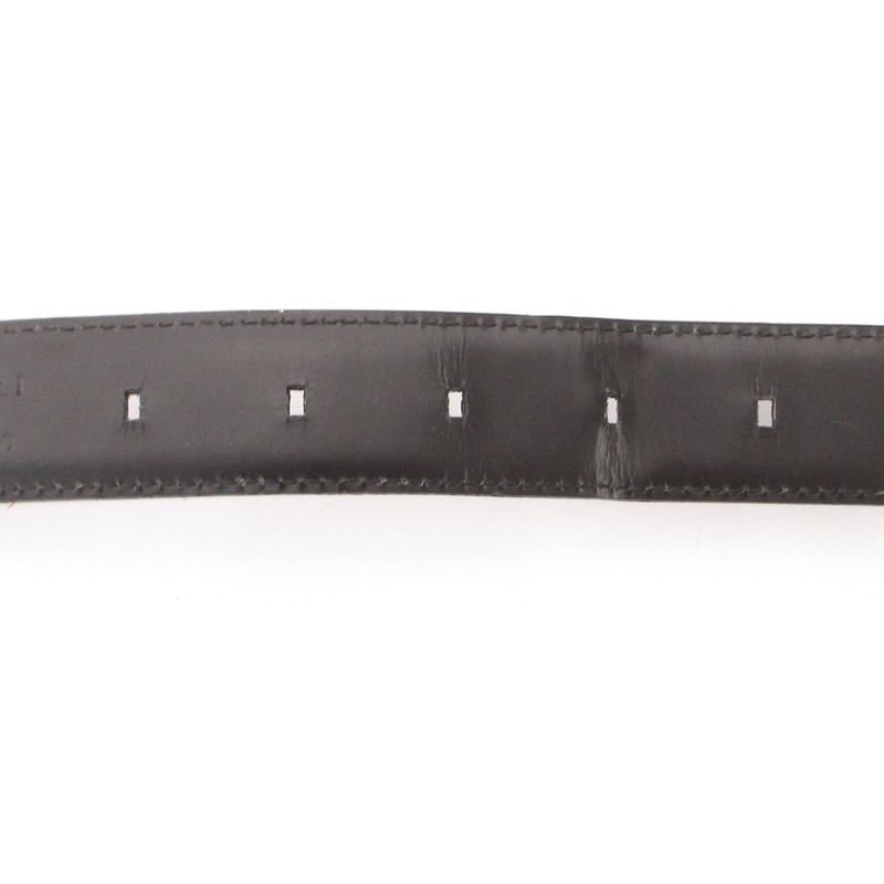 Bvlgari Belt Smooth Leather Square Buckle Logo 110 44 Black