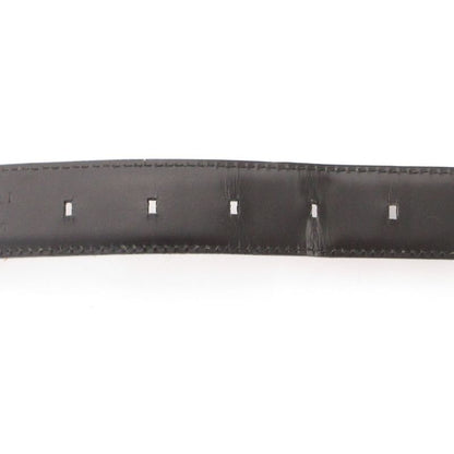 Bvlgari Belt Smooth Leather Square Buckle Logo 110 44 Black