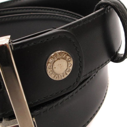 Bvlgari Belt Smooth Leather Square Buckle Logo 110 44 Black
