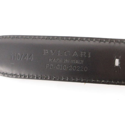 Bvlgari Belt Smooth Leather Square Buckle Logo 110 44 Black