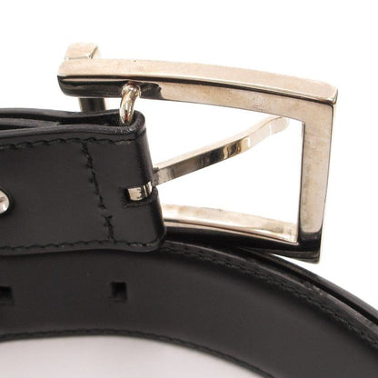 Bvlgari Belt Smooth Leather Square Buckle Logo 110 44 Black