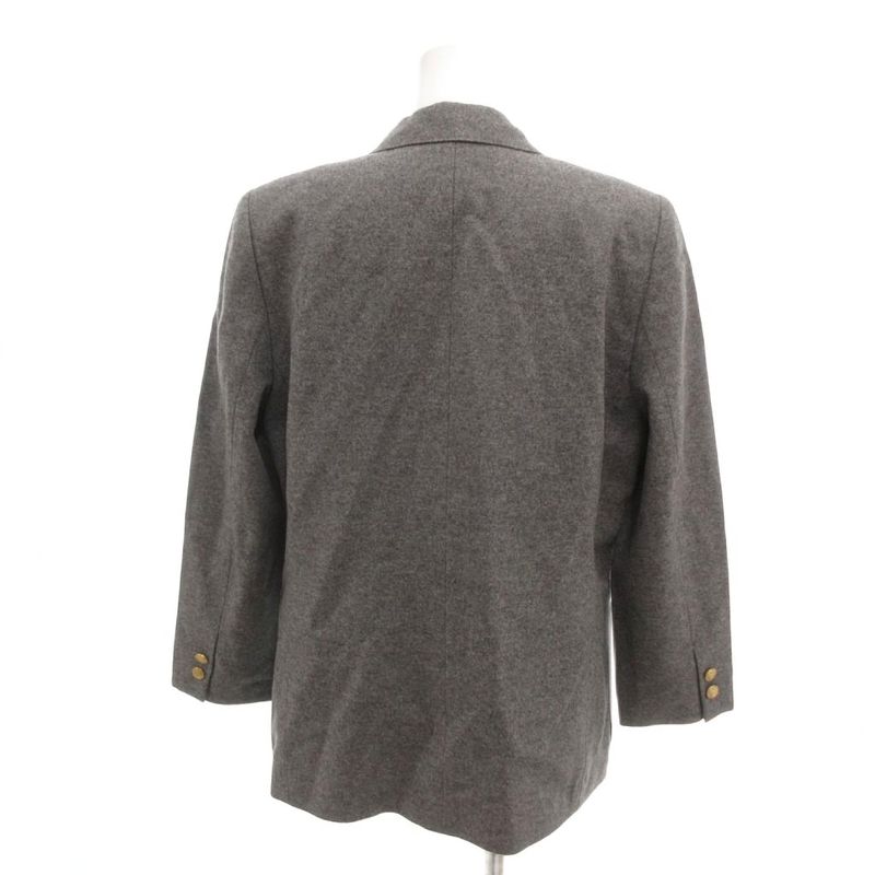 Dior Sports Tailored Jacket Black Leather Double Gold Button Patch M Gray YJ
