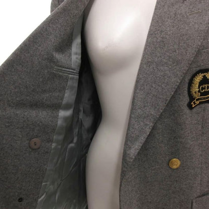 Dior Sports Tailored Jacket Black Leather Double Gold Button Patch M Gray YJ
