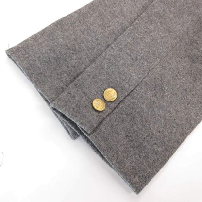 Dior Sports Tailored Jacket Black Leather Double Gold Button Patch M Gray YJ