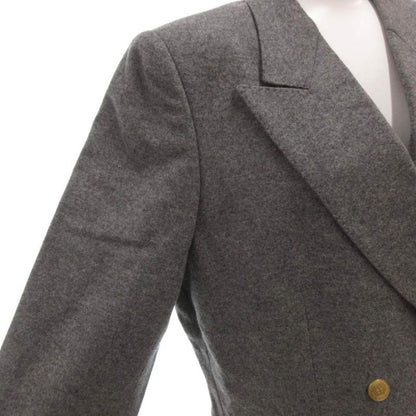 Dior Sports Tailored Jacket Black Leather Double Gold Button Patch M Gray YJ