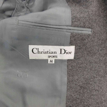 Dior Sports Tailored Jacket Black Leather Double Gold Button Patch M Gray YJ