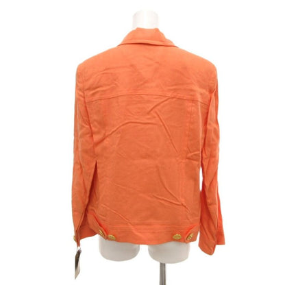 Celine Color Suit Set Tailored Open Collar Jacket Skirt Logo Golden Button