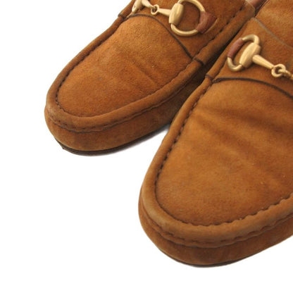 Gucci Horsebit Loafers Suede Gold 36 Brown