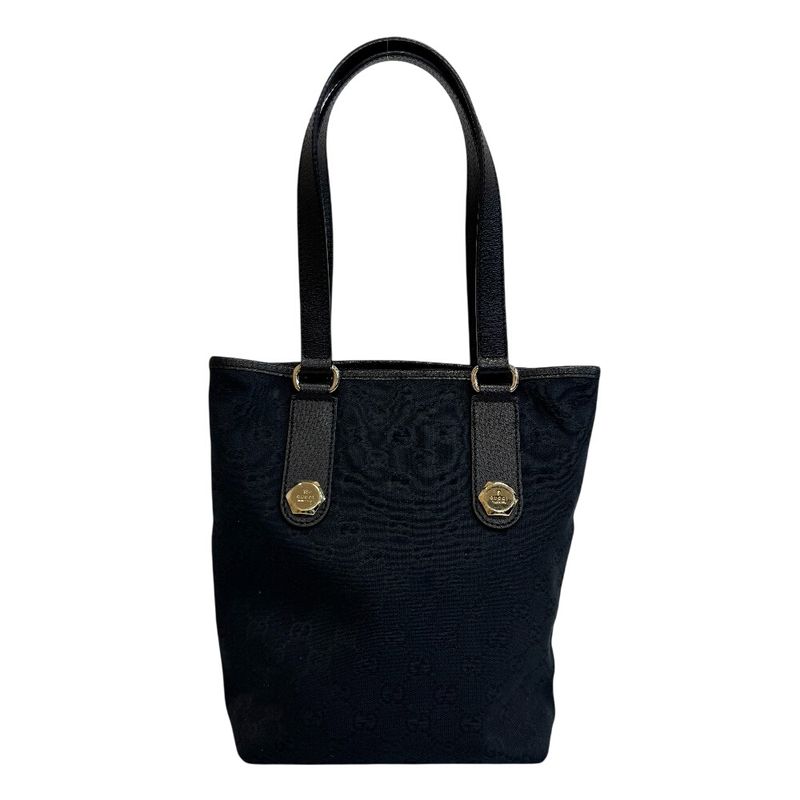 Gucci GG Pattern Hand Canvas Tote Black