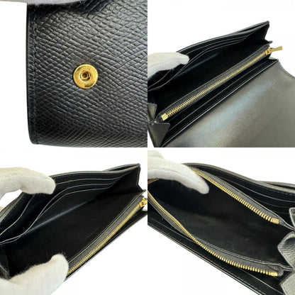 Celine Large Flap Wallet Leather Black