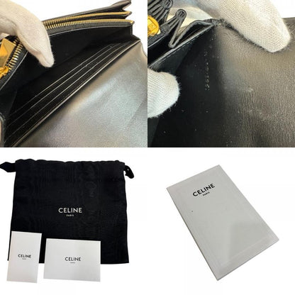 Celine Large Flap Wallet Leather Black