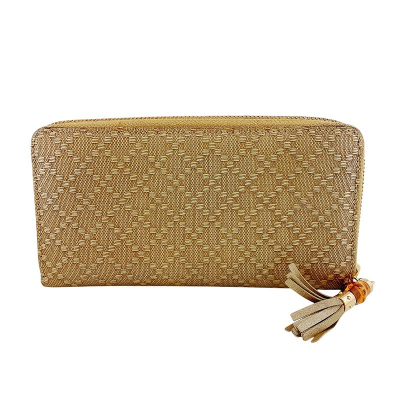 Gucci Bamboo Tassel Diamante Leather Wallet Gold