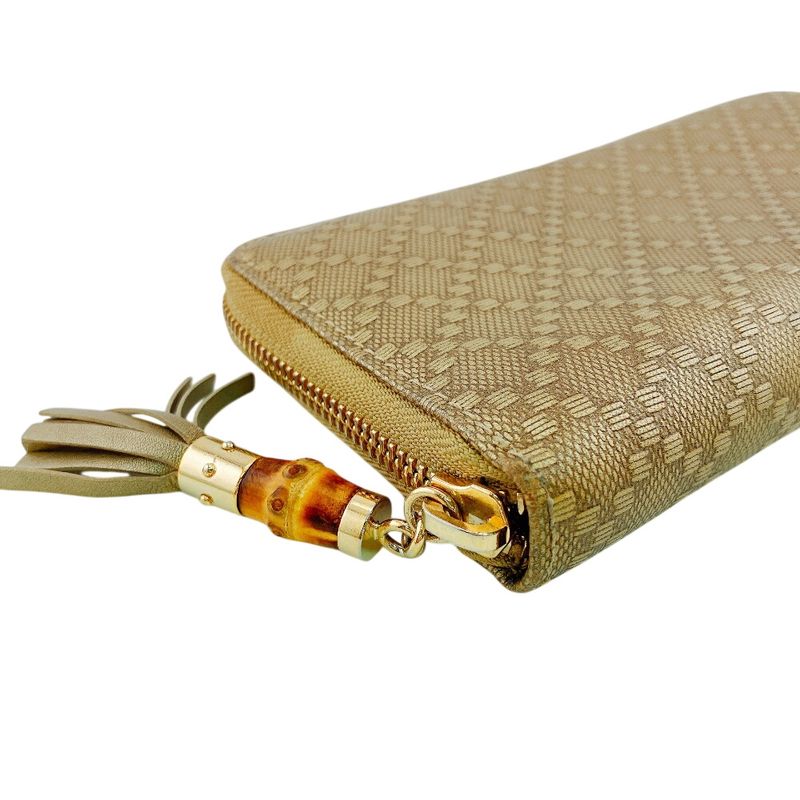 Gucci Bamboo Tassel Diamante Leather Wallet Gold