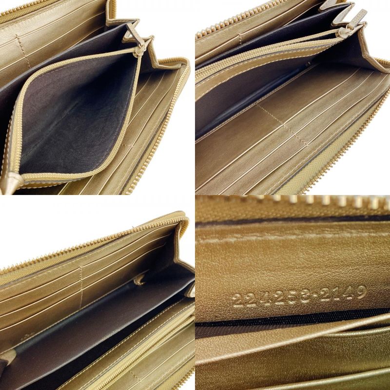 Gucci Bamboo Tassel Diamante Leather Wallet Gold