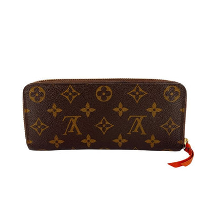 Louis Vuitton Zip Around Portefeuille Clemence Monogram Leather Wallet Brown