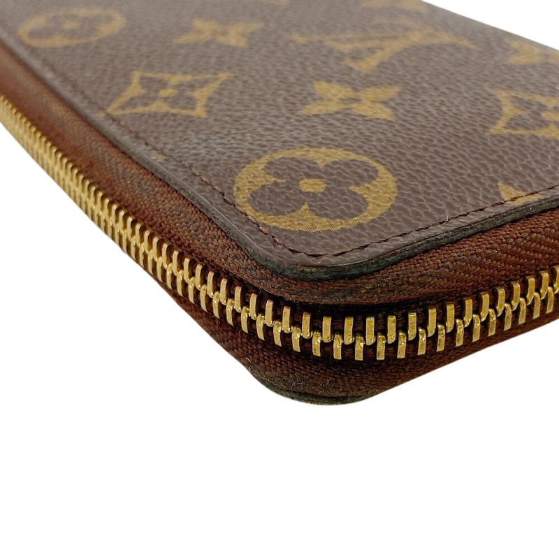 Louis Vuitton Zip Around Portefeuille Clemence Monogram Leather Wallet Brown
