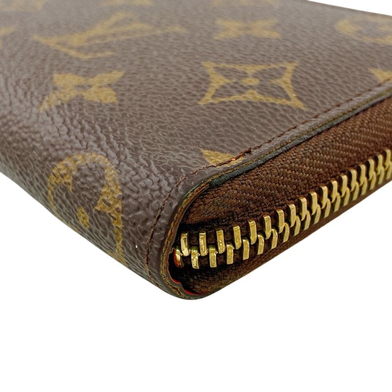 Louis Vuitton Zip Around Portefeuille Clemence Monogram Leather Wallet Brown