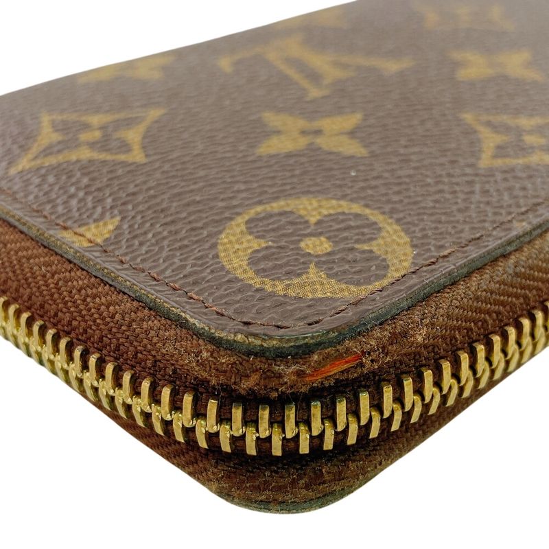 Louis Vuitton Zip Around Portefeuille Clemence Monogram Leather Wallet Brown