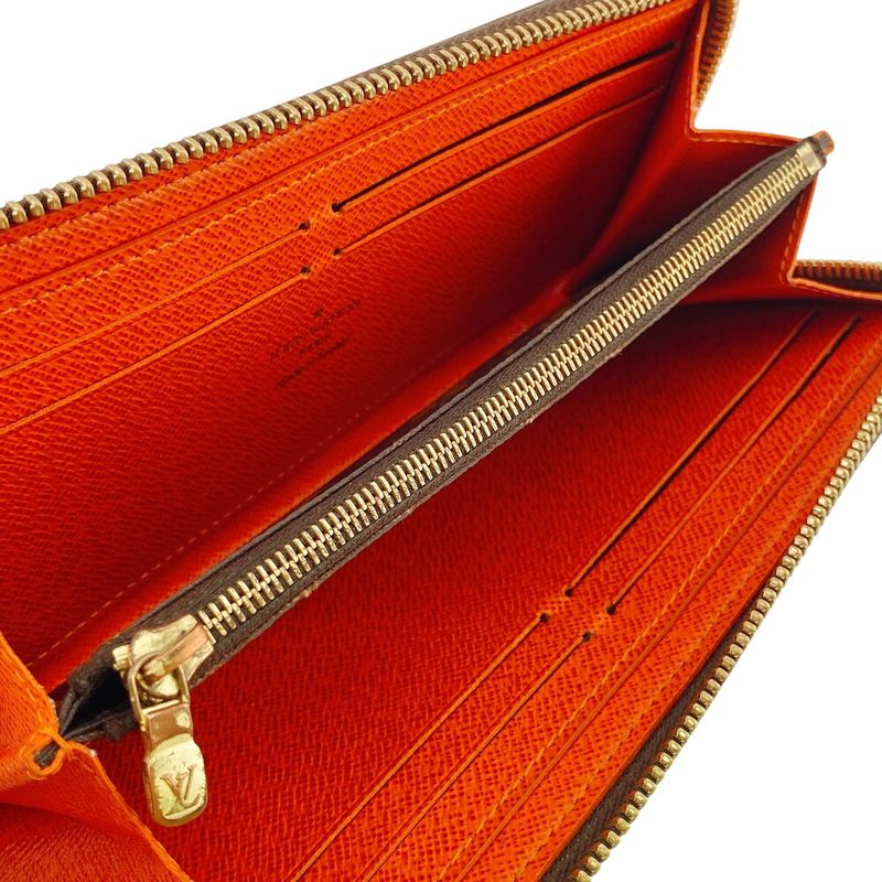 Louis Vuitton Zip Around Portefeuille Clemence Monogram Leather Wallet Brown