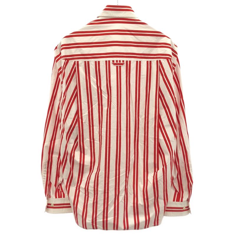 Balenciaga Striped Oversize Shirt White Red 36