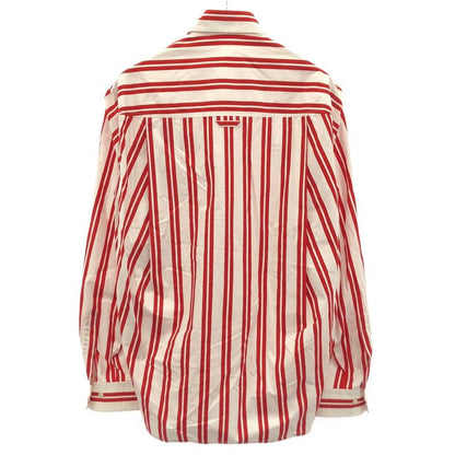 Balenciaga Striped Oversize Shirt White Red 36